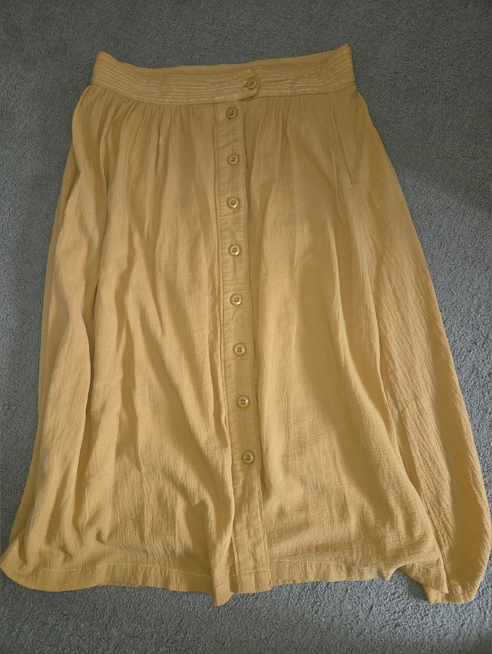 Polagram Mustard Button-Front Women’s Skirt